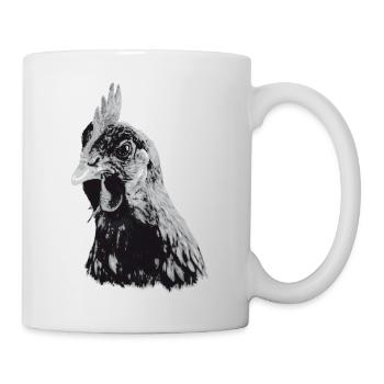 Ausdrucksstarkes Huhn Porträt - Tasse - Weiß - Rechts