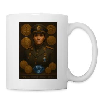 Military Officer with Golden Artifacts | Futuristi - Mug - white - Right