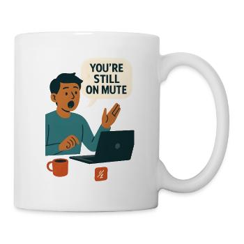 Graphique de la bulle de dialogue d’état de sourdine - Mug blanc - blanc - Droite