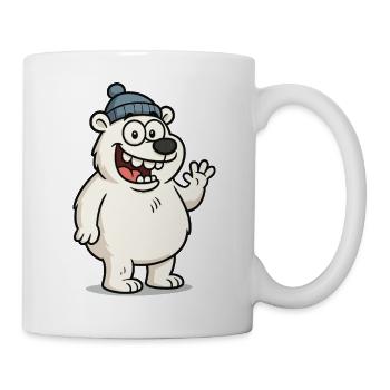 Cute bear with hat - Mug - white - Right
