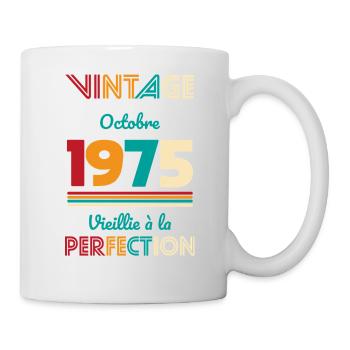 50. Jahrestag – Vintage – Oktober 1975 - Tasse - Weiß - Rechts