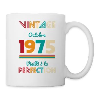 50. Jahrestag – Vintage – Oktober 1975 - Tasse - Weiß - Rechts