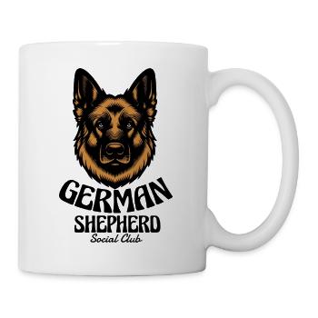 German Shepherd Social Club Vintage Dog Design - Mug - white - Right