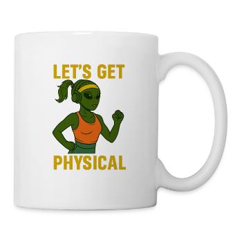 Alien Girl Fitness Retro T-Shirt  - Mug - white - Right