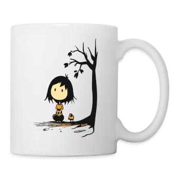 Wunderliches Mädchen unter sternenlosem Baum - Tasse - Weiß - Rechts