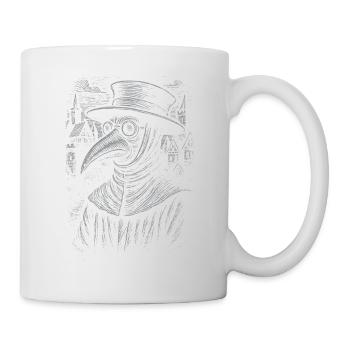Mystischer Pestdoktor Porträt Design - Tasse - Weiß - Rechts