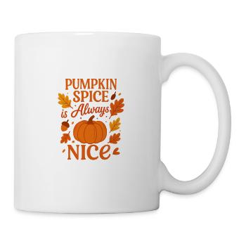 Herbstlicher Kürbisspruch Tee-shirt Design - Tasse - Weiß - Rechts
