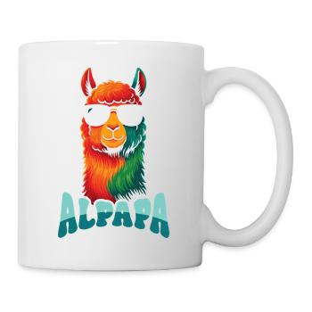 Colorful llama with sunglasses - Mug - white - Right