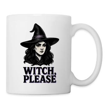 Hexe bitte lustiges Halloween Design für Frauen - Tasse - Weiß - Rechts
