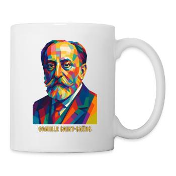 Cubist portrait of Camille Saint-Saëns - Mug - white - Right