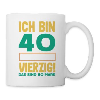Funny 40th Birthday Gift Birthday Shirt - Mug - white - Right