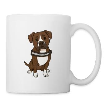 Sad Dog Portrait with Collar - Mug - white - Right