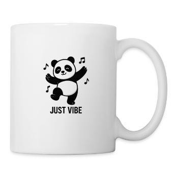 Chilling panda bear with music design - Mug - white - Right