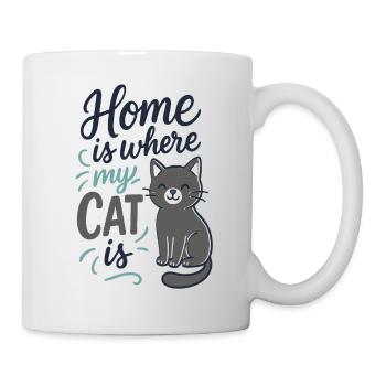 La maison est là où se trouve mon chat – Cat Slogan Motif - Mug blanc - blanc - Droite