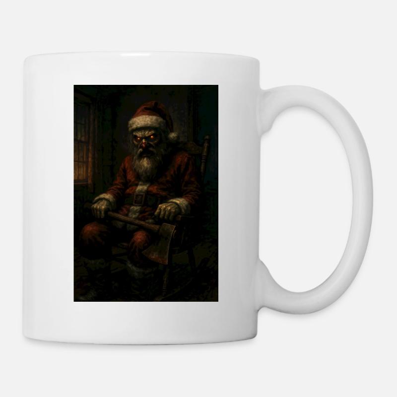 Le Père Noël Noir avec la hache - Mug blanc - blanc
