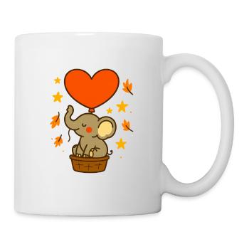 Kleiner_Elefant_am_fliegen - Tasse - Weiß - Rechts