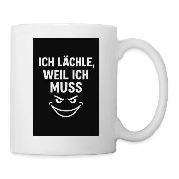 Humorous slogan with a mischievous smile - Mug - white - Right