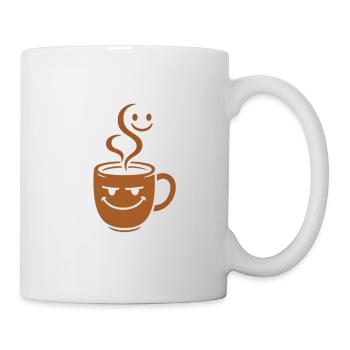 Tasse à café heureuse avec smileys - Mug blanc - blanc - Droite