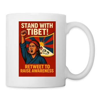 Solidaires du Tibet ! - Mug blanc - blanc - Droite