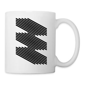 Geometrische Linien Bauhaus Art Design - Tasse - Weiß - Rechts