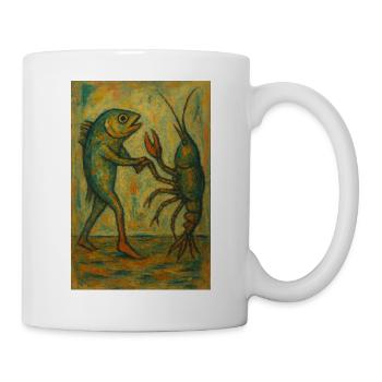 Abstract Fish Dance Art Print - Mug - white - Right