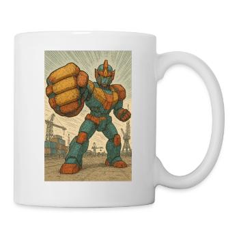 Roboter-Kampfhaltung in Docks - Tasse - Weiß - Rechts