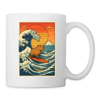 Capybara Surfing - Mug - white - Right