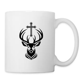 St. Hubertus – The Stag with the Cross - Mug - white - Right