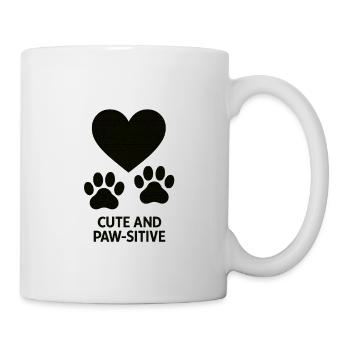 Coeur et pattes amour design - Mug blanc - blanc - Droite