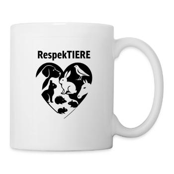 Respect des animaux Conception du cœur - Mug blanc - blanc - Droite