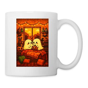Cute Ghosts Pixel Art - Tasse - Weiß - Rechts