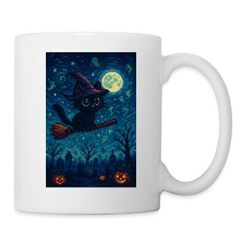Gaming Halloween Cat as Witch - Mug - white - Right