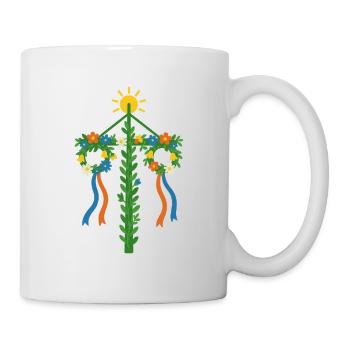 Swedish Midsummer Tree with Flowers and Ribbons - Mug - white - Right