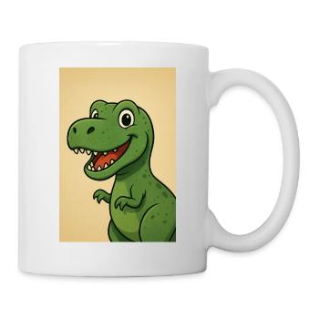 Playful Dinosaur Caricature Design - Mug - white - Right