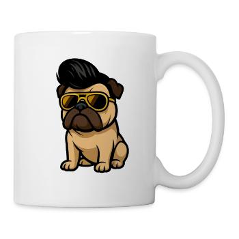 Cool Bulldog with Sunglasses - Mug - white - Right