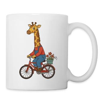 Skurriles Giraffen-Reiter-Design - Tasse - Weiß - Rechts