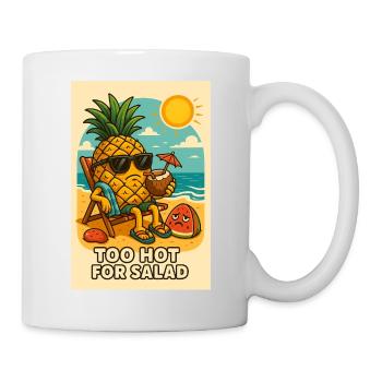 Ananas mit Sonnenbrille am Strand - Tasse - Weiß - Rechts