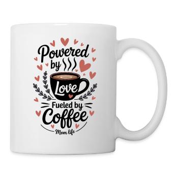Propulsé par l’amour alimenté par le café - Mug blanc - blanc - Droite