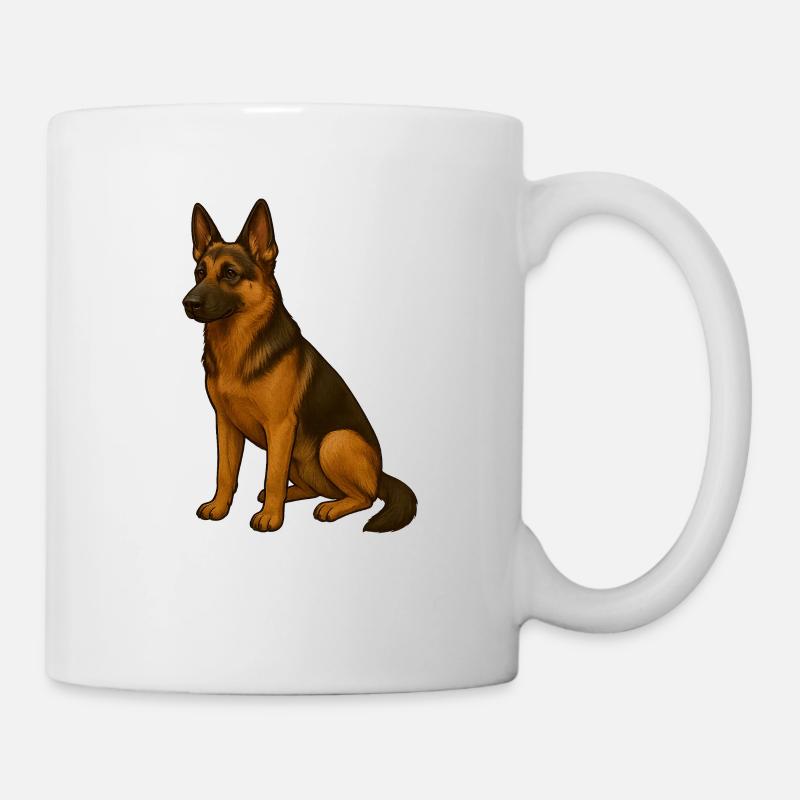 Eleganter Deutscher Schäferhund Druck - Tasse - Weiß