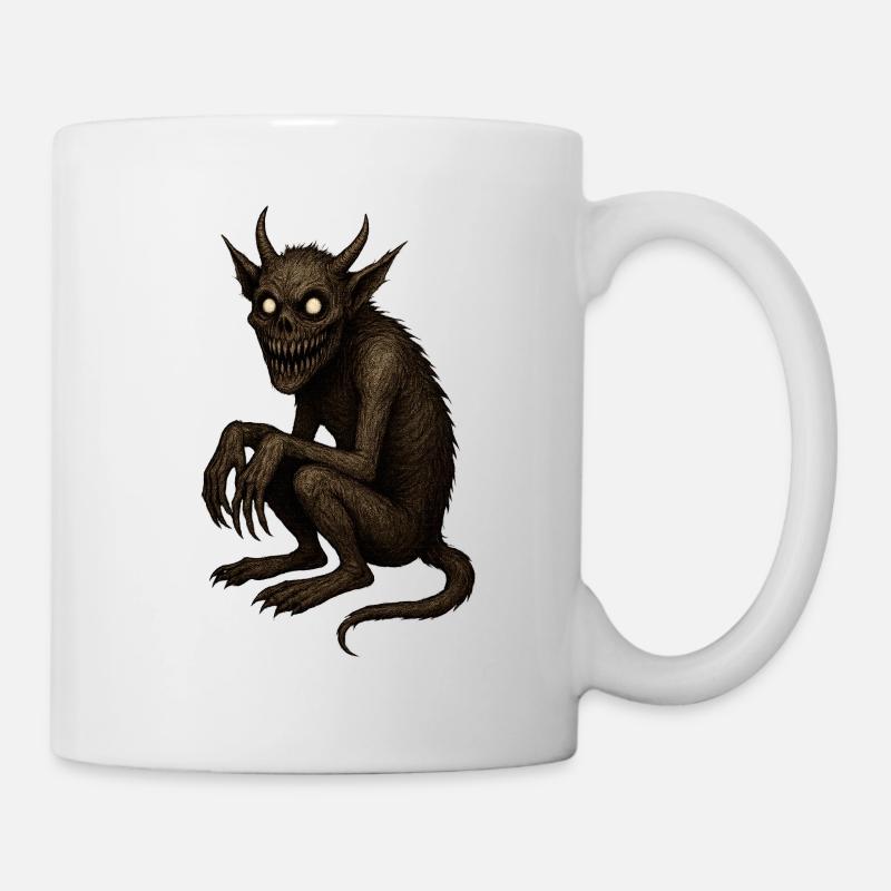 Dämonischer Kreatur Kunstwerk - Tasse - Weiß