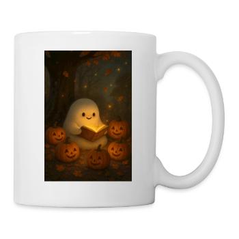 Halloween Geist im Herbst - Tasse - Weiß - Rechts