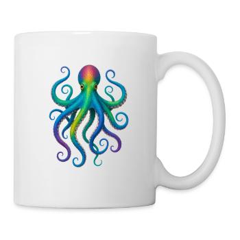 Colorful squid in watercolor style - Mug - white - Right