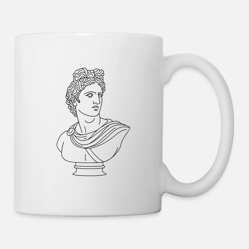 Stylized Apollo Bust | Minimalist illustration - Mug - white