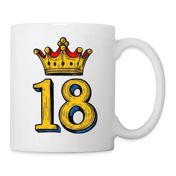18 Zahl Krone - Tasse - Weiß - Rechts