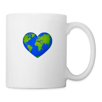 World Heart in Heart Shape - Mug - white - Right