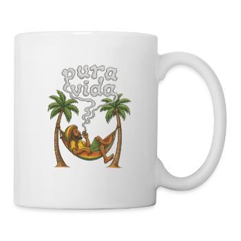 Pura Vida relaxed rest in hammock - Mug - white - Right