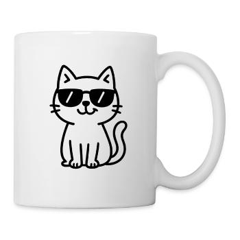 Chat cool avec des lunettes de soleil design - Mug blanc - blanc - Droite