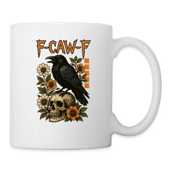 F Caw F Corbeau Corbeau Fleur Halloween - Mug blanc - blanc - Droite