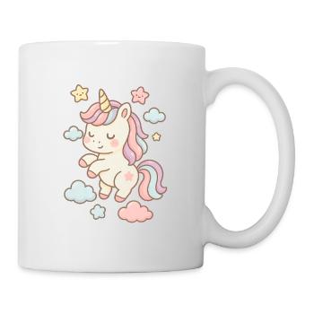 Belle illustration de licorne avec motif pastel - Mug blanc - blanc - Droite