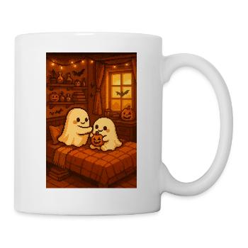 Halloween Geister Pixel Art - Tasse - Weiß - Rechts